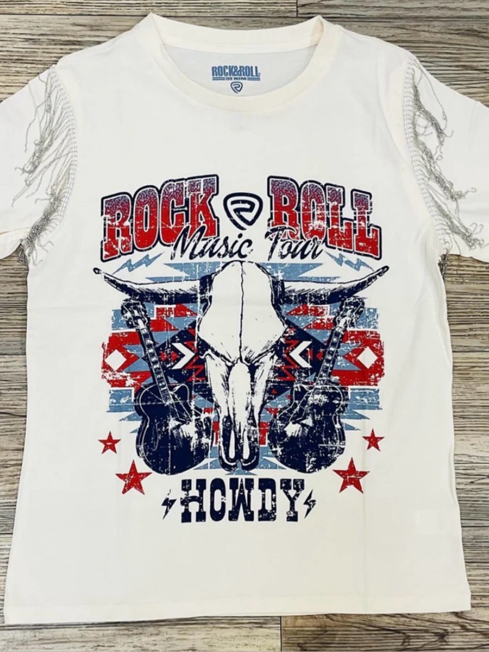Rock & Roll Denim  Graphic Tee - White